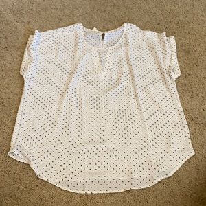 Maurices White Polka Dot Cut Out Top
